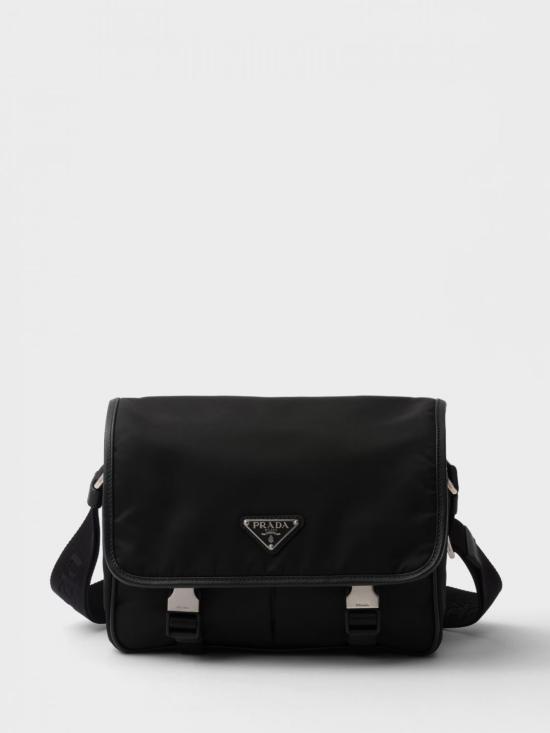 26FW 프라다 리나일론 사피아노 레더 숄더백 2VD7692DMH F0002 Black