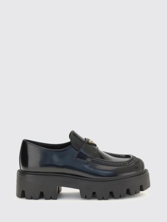 26FW 프라다 모노블럭 러버솔 레더 로퍼 1D185OFB050055 F0002 Black
