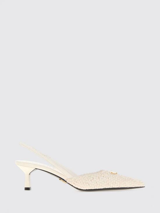 26FW 프라다 우븐 레더 슬링백 펌프스 1I427OF055034 F097W White