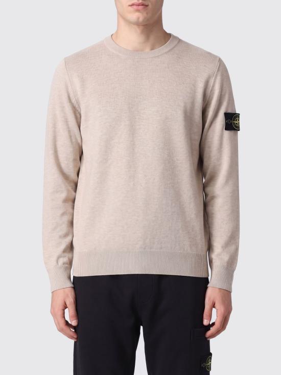26SS 스톤 아일랜드 소프트 오가닉 코튼 롤드 엣지 심 크루넥 점퍼 5100053S00B2 V0M9A Beige