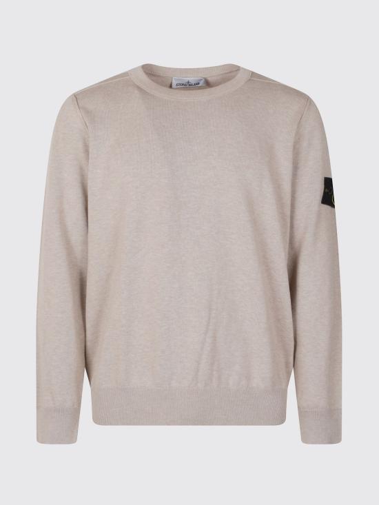 26SS 스톤 아일랜드 소프트 오가닉 코튼 롤드 엣지 심 크루넥 점퍼 5100053S00B2 V0M9A Beige - STONE ISLAND