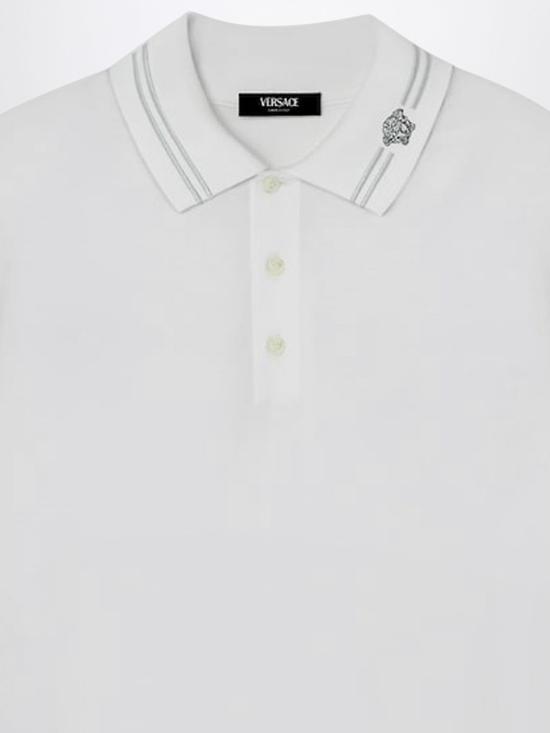26SS 베르사체 폴로 티셔츠 10139061A13463 1W000 White - VERSACE