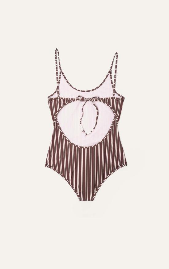  Bellini Bikini 원피스 수영복 벨리니 비키니 스트라이프 사오나 수영복 브라운/화이트 - OTHER BRANDS