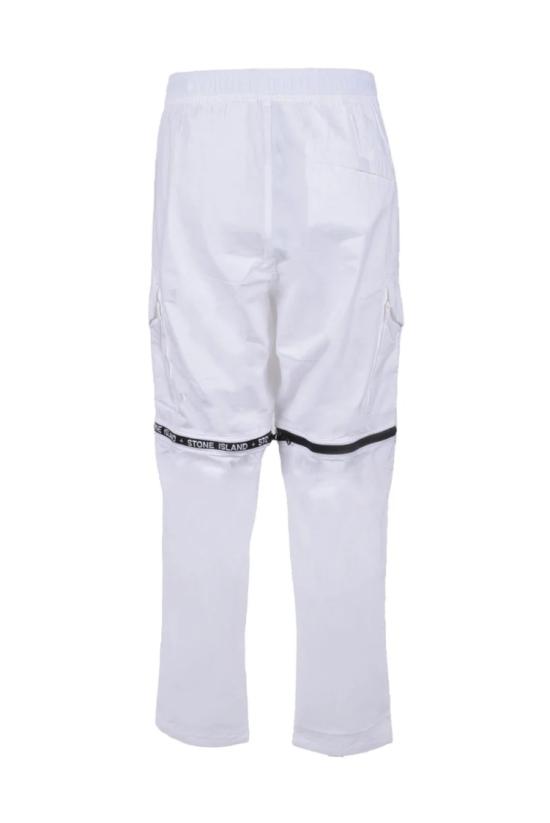 스톤 아일랜드 스트레이트 팬츠 면 스판 카고  - 화이트 - STONE ISLAND