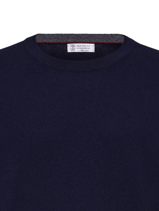  브루넬로 쿠치넬리 캐시미어 니트 M2200100 Blue - BRUNELLO CUCINELLI