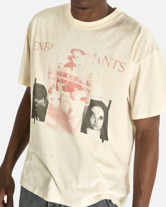  앙팡리쉬데프리메 반팔 티셔츠 Enfants Riches Deprimes Ill Fated T Shirt Dirty White - ENFANTS RICHES DEPRIMES