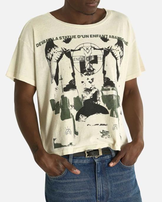  앙팡리쉬데프리메 반팔 티셔츠 Enfants Riches Deprimes Nun Kicks Baby T Shirt Dirty White - ENFANTS RICHES DEPRIMES