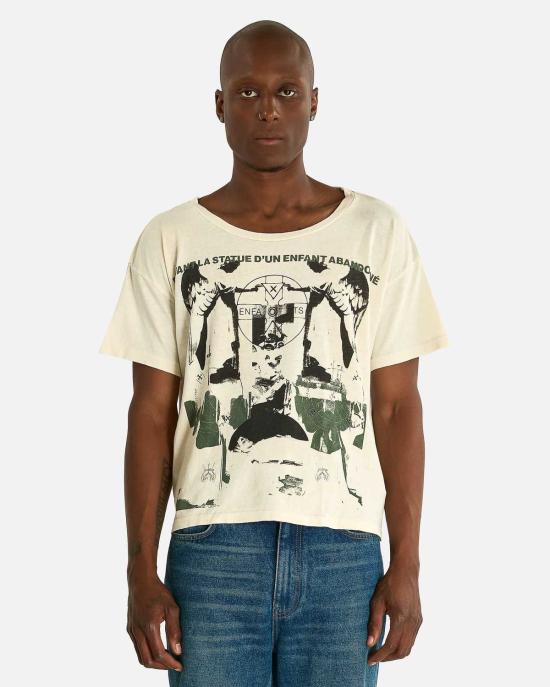  앙팡리쉬데프리메 반팔 티셔츠 Enfants Riches Deprimes Nun Kicks Baby T Shirt Dirty White