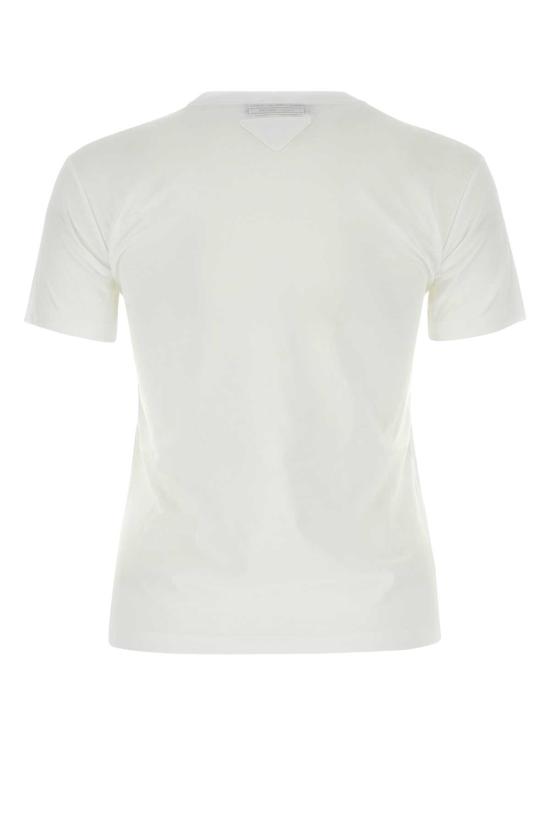  프라다 로고 프린트 코튼 저지 반팔 티셔츠 35570S11211CD F0009 WHITE - PRADA
