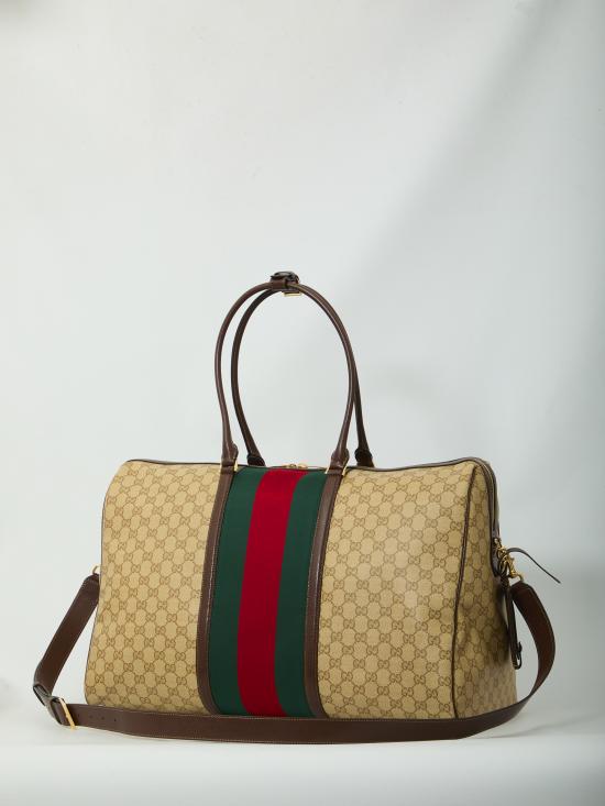 26FW 구찌 웹 미디엄 GG 더플백 875059FAF79 8547 BEIGE - GUCCI