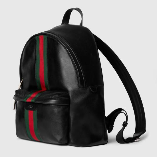 26FW 구찌 웹 트레이드마크 라지 백팩 866981AAGIG 1057 BLACK - GUCCI