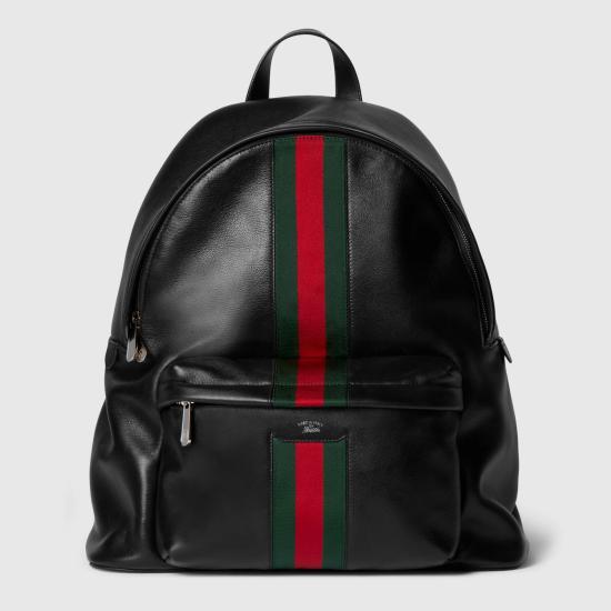 26FW 구찌 웹 트레이드마크 라지 백팩 866981AAGIG 1057 BLACK