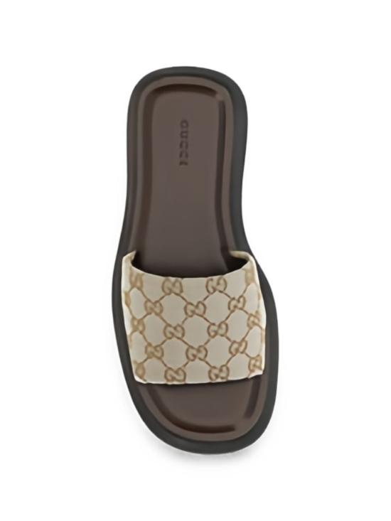 26FW 구찌 플랫폼 슬라이드 샌들 플랫폼 슬라이드 샌들 A0034RFAFUW 9611 BROWN - GUCCI