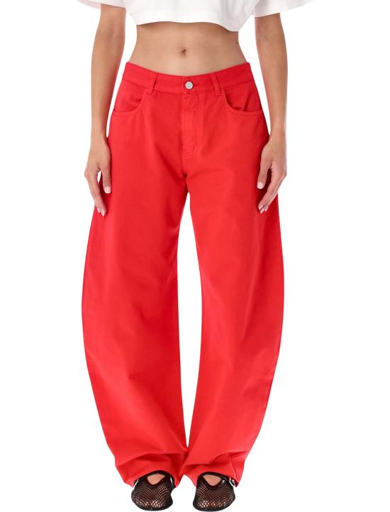 26FW 알라이아 스트레이트 팬츠 AA9P1215D028 384 ROUGE VERMILLON
