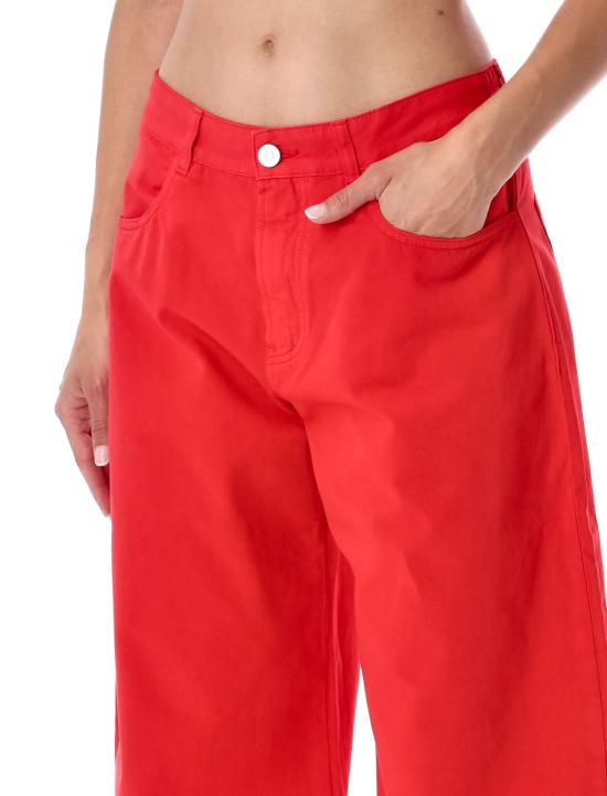 26FW 알라이아 스트레이트 팬츠 AA9P1215D028 384 ROUGE VERMILLON - ALAIA