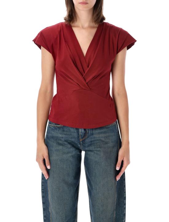26FW 이자벨마랑에뚜왈 반팔 티셔츠 TS0341FAA1N41I 80DB DARK BURGUNDY