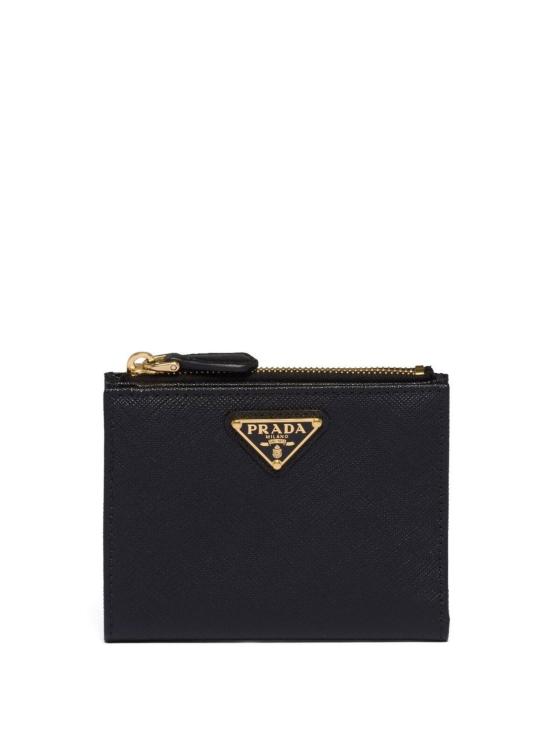 26FW 프라다 트라이앵글 로고 반지갑 1ML050QHH F0002 BLACK