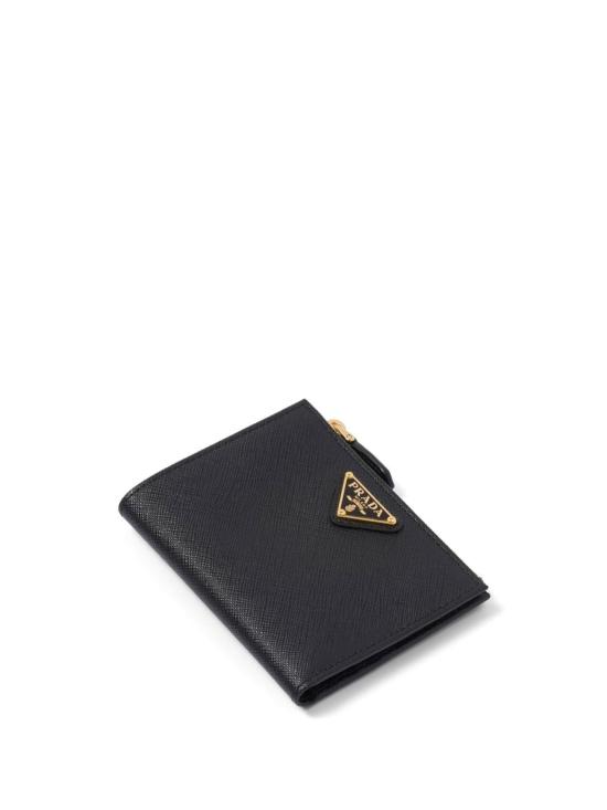 26FW 프라다 트라이앵글 로고 반지갑 1ML050QHH F0002 BLACK - PRADA