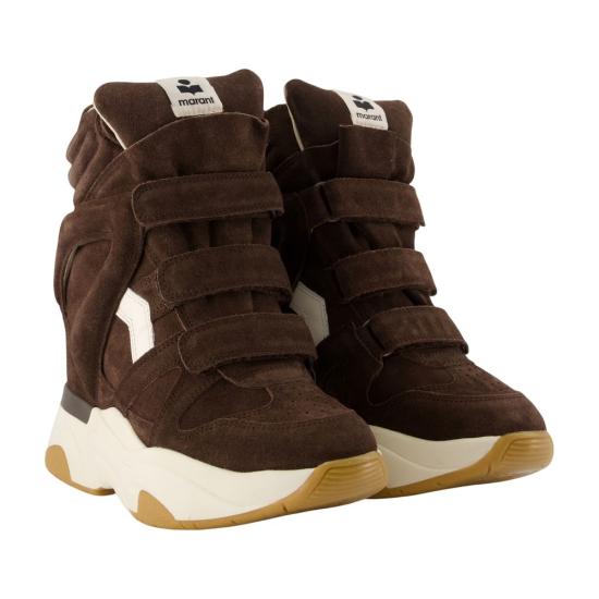26FW 이자벨마랑 발스키 스웨이드 웨지 스니커즈 BK0009FAB4E10S CLMW BROWN - ISABEL MARANT