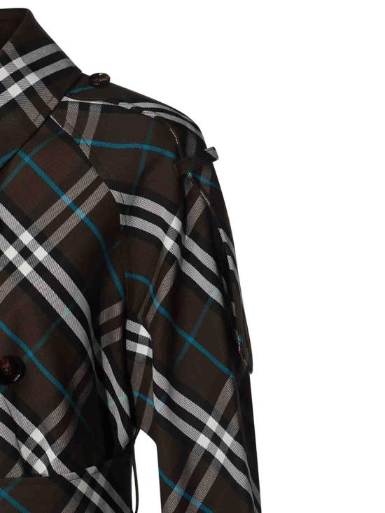 버버리 롱 체크 코튼 블렌드 트렌치 코트 8095300 BLACK - BURBERRY