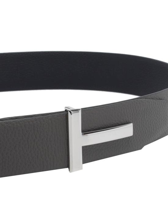 26FW 톰포드 그레인 레더 T 아이콘 벨트 40mm TB178LCL236STNE GREY - TOMFORD