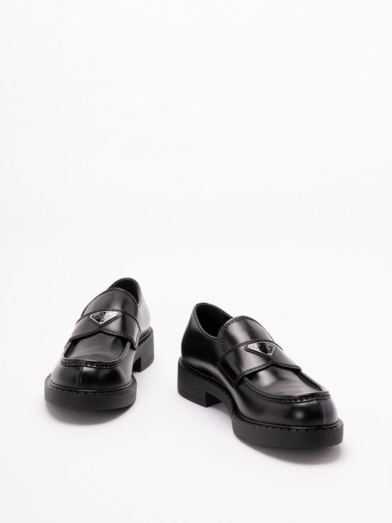 26FW 프라다 초콜릿 브러쉬드 레더 로퍼 2DE127055FG000F0002 BLACK - PRADA