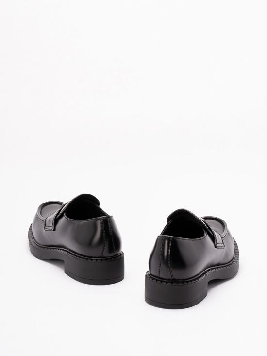 26FW 프라다 초콜릿 브러쉬드 레더 로퍼 2DE127055FG000F0002 BLACK - PRADA