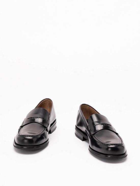26FW 프라다 브러시드 가죽 트라이앵글 로고 로퍼 2DB201055FX001F0002 BLACK - PRADA