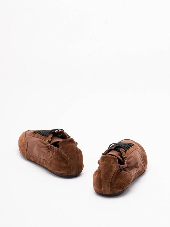 26SS 프라다 컬랩스 리나일론 앤 스웨이드 엘라스티사이즈 스니커즈 2EG479D7CFG001F0BW5 BROWN - PRADA