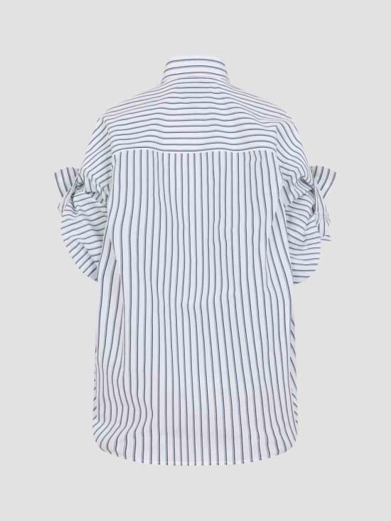 26SS 발렌시아가 턱드 슬리브 셔츠 857833TTM339086 BLUE - BALENCIAGA