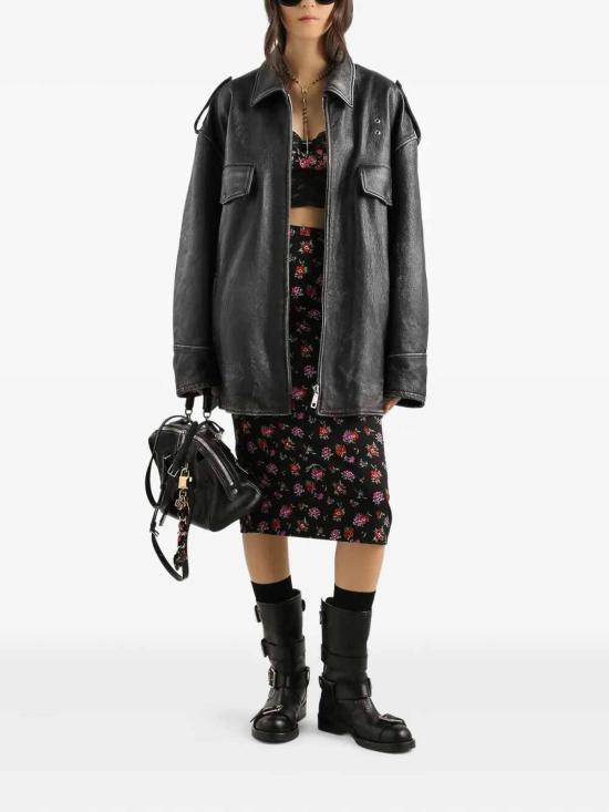 26SS 돌체앤가바나 플로럴 프린트 스트레이트 스커트 F4DBNTFSA8EHN5XS BLACK - DOLCE & GABBANA