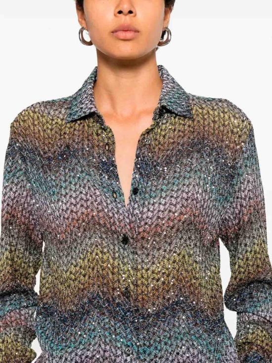 25FW 미소니 셔츠 29DS26SJ0ZBC0065SMSNS BLUE - MISSONI