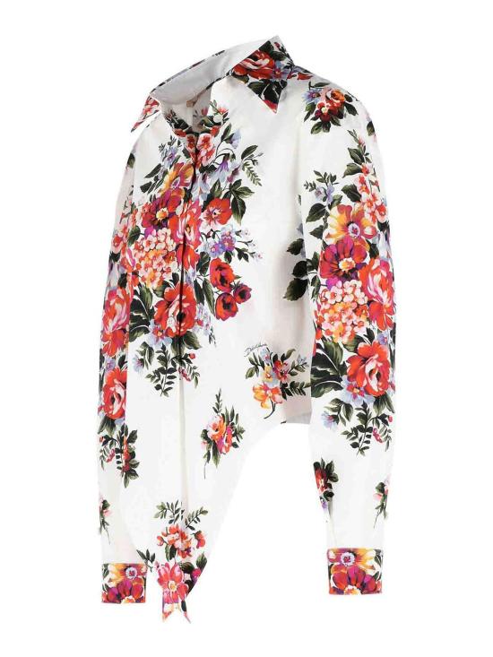 26SS 돌체앤가바나 플라워 부케 프린트 코튼 셔츠 F5T76THS5UUHA5ZO LIGHT BLUE - DOLCE & GABBANA