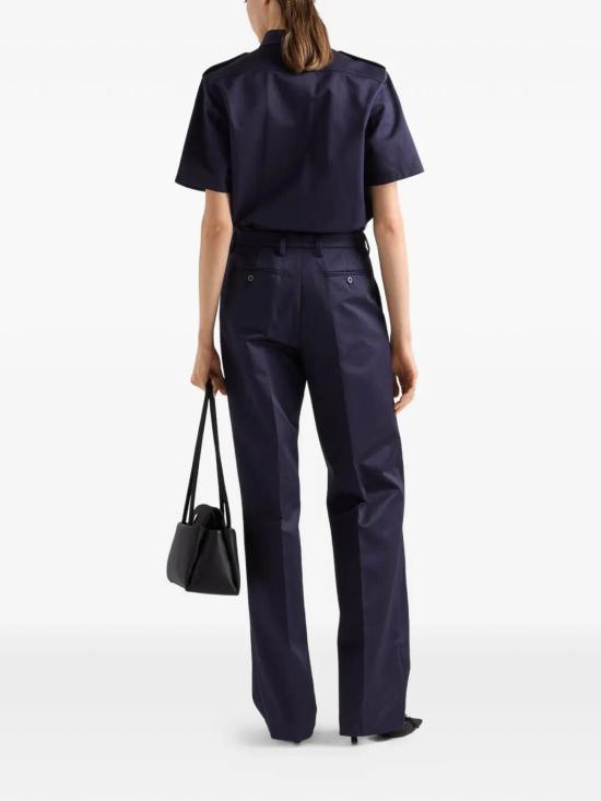26SS 프라다 숏슬리브 치노 셔츠 숏슬리브 치노 셔츠 P432J10YPSOOOF0124 DARK BLUE - PRADA