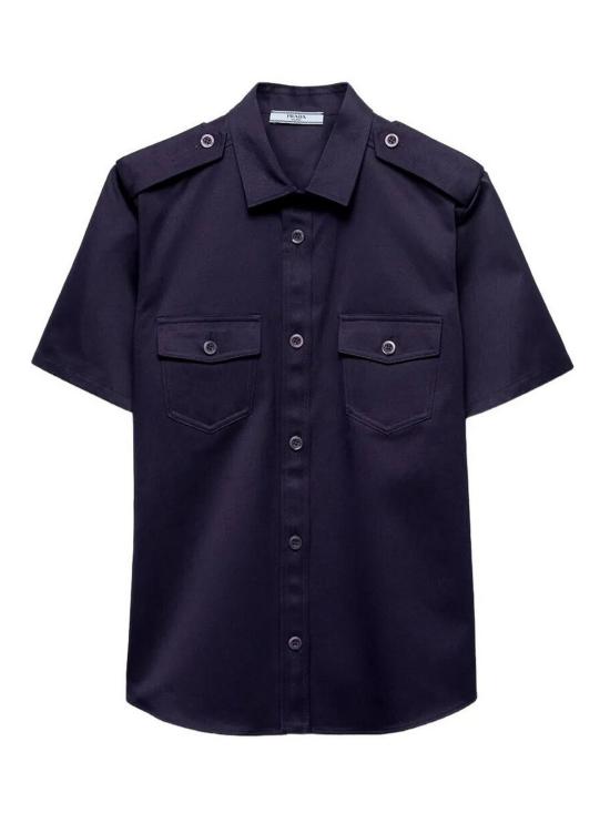 26SS 프라다 숏슬리브 치노 셔츠 숏슬리브 치노 셔츠 P432J10YPSOOOF0124 DARK BLUE