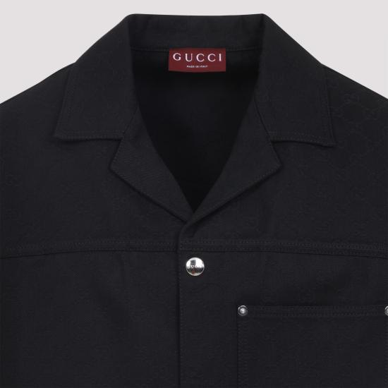 25FW 구찌 코튼 데님 자카드 셔츠 832581XDDCG1000 BLACK - GUCCI