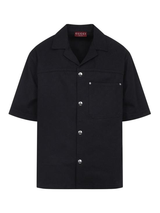 25FW 구찌 코튼 데님 자카드 셔츠 832581XDDCG1000 BLACK