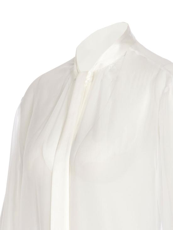 25FW 돌체앤가바나 쉬폰 보우 셔츠 F5T27TFU1ATW0800 WHITE - DOLCE & GABBANA
