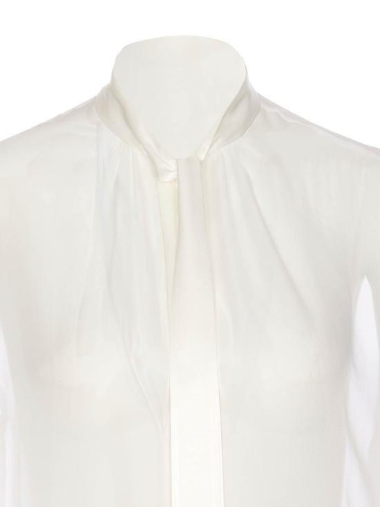 25FW 돌체앤가바나 쉬폰 보우 셔츠 F5T27TFU1ATW0800 WHITE - DOLCE & GABBANA