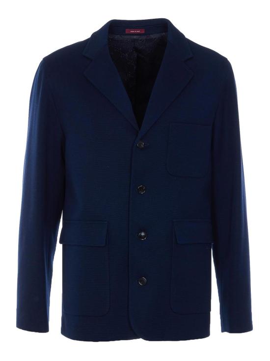 26SS 구찌 싱글 브레스트 코튼 저지 재킷 846713ZAM6R4240 BLUE