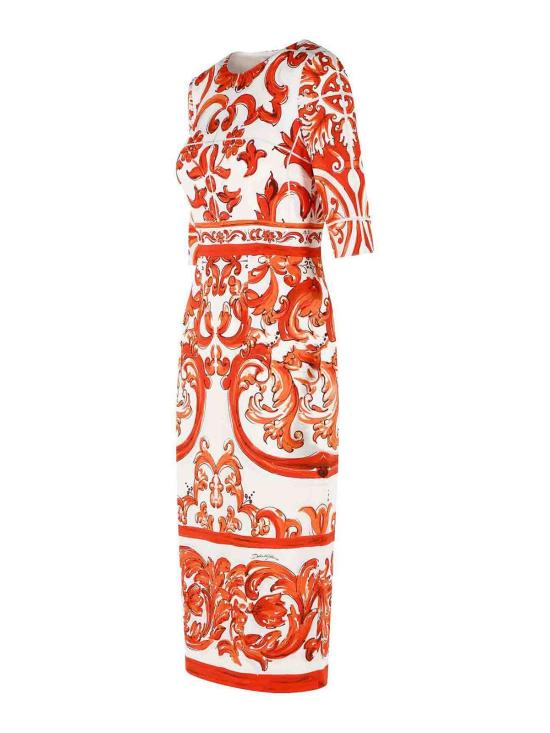 26FW 돌체앤가바나 미디 원피스 F6EAJTGDDRJS9000 ORANGE - DOLCE & GABBANA
