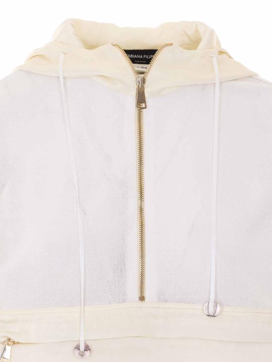 26SS 파비아나 필리피 후드 티셔츠 MAD266F049L910VR1 WHITE - FABIANA FILIPPI