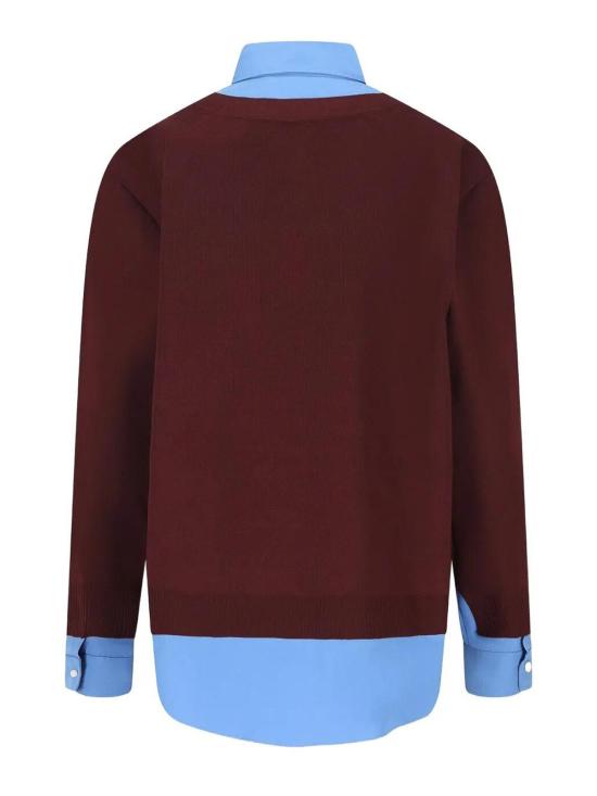 25FW 미우미우 미우미우 캐시미어 포플린 셔츠 MK196217HJSOOOF041F DARK RED - MIU MIU