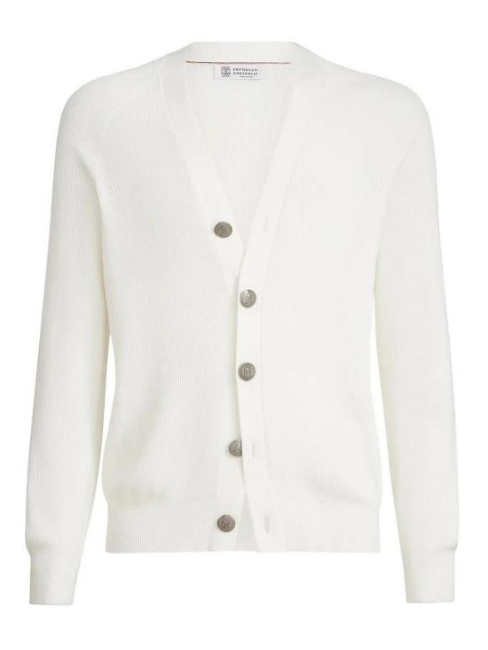 26SS 브루넬로 쿠치넬리 잉글리시 립 가디건 M29400116CO312 WHITE