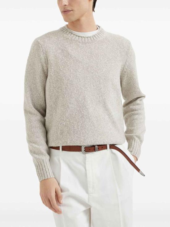  브루넬로 쿠치넬리 크루 넥 스웨터 M26504700C4145 LIGHT GREY - BRUNELLO CUCINELLI