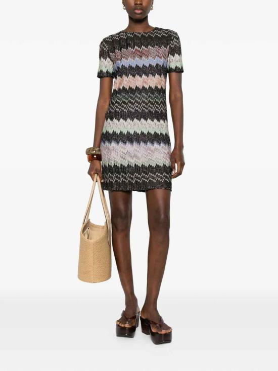 25FW 미소니 미디 원피스 29DS26SG1OBR014WSM9YN MULTICOLOUR - MISSONI