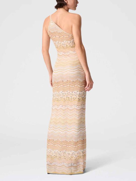 25FW 미소니 미디 원피스 29DS26SG1GBK01H9SM9ZU GOLD - MISSONI