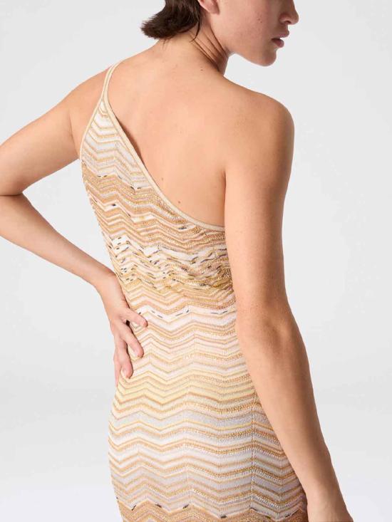 25FW 미소니 미디 원피스 29DS26SG1GBK01H9SM9ZU GOLD - MISSONI