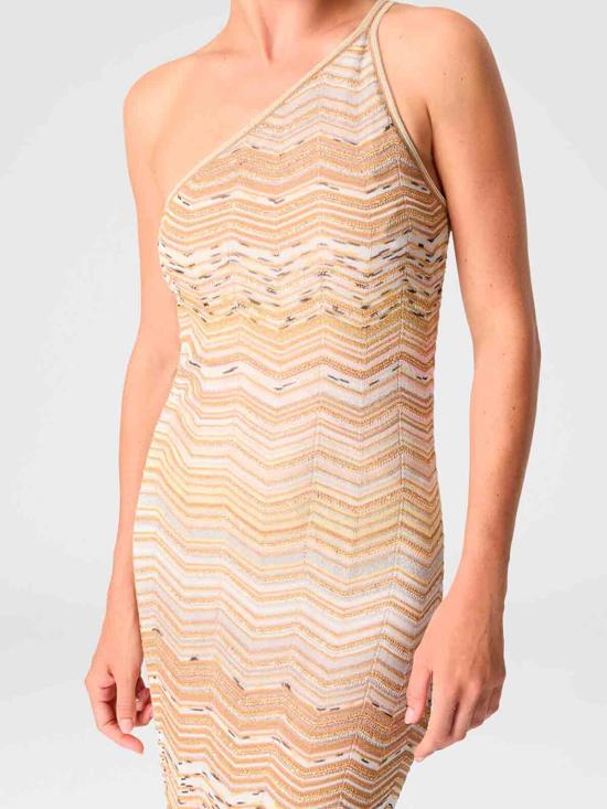25FW 미소니 미디 원피스 29DS26SG1GBK01H9SM9ZU GOLD - MISSONI