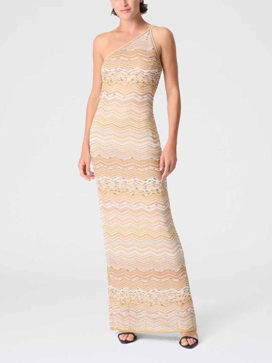 25FW 미소니 미디 원피스 29DS26SG1GBK01H9SM9ZU GOLD - MISSONI